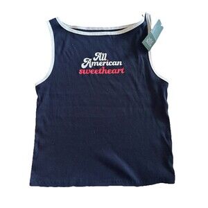 Wild Fable Women's All American Sweetheart Graphic Tank Top Blue Size XL
